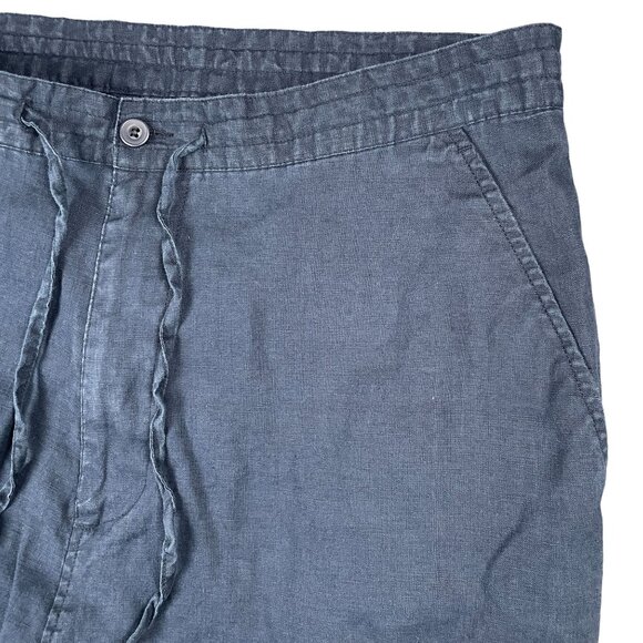 Lorenzino Pants Womens Size XL Blue Linen Capsule Casual Minimal Classic Light - Picture 3 of 10